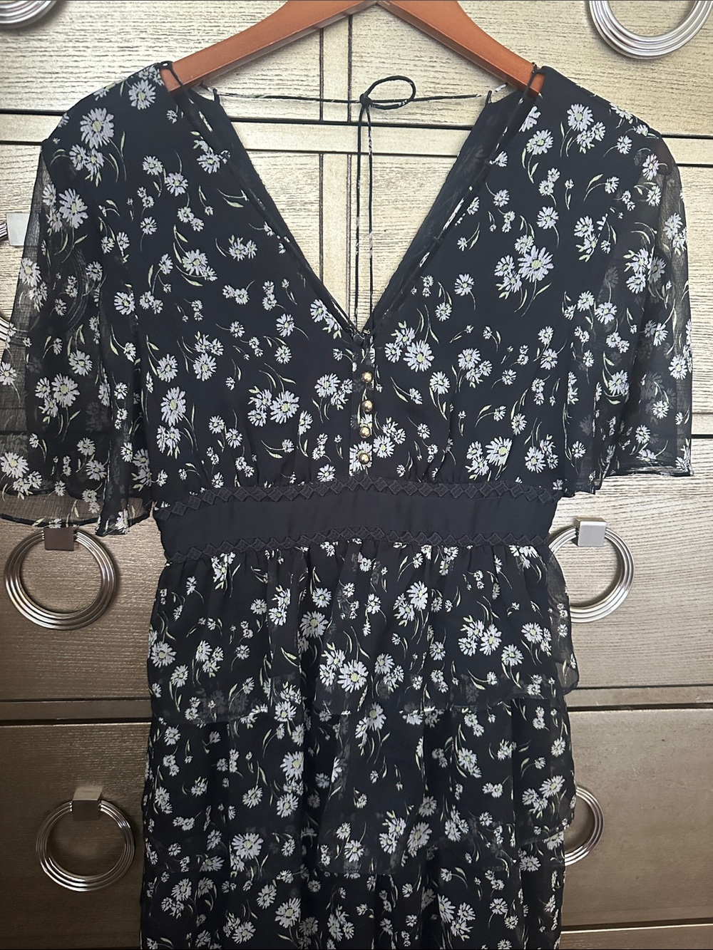 🛍️SALE🛍️ Juicy Couture Black Label Tiered Floral V-Neck Maxi Dress - Picture 6 of 7